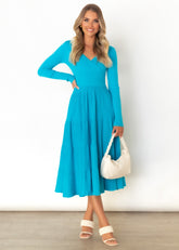 Alise Knit Midi Dress - Blue