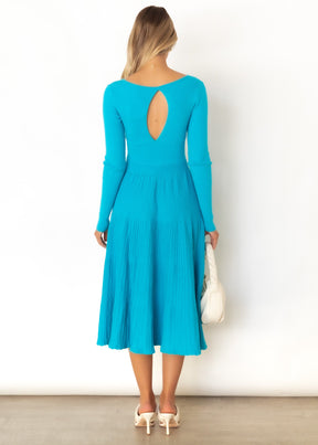 Alise Knit Midi Dress - Blue