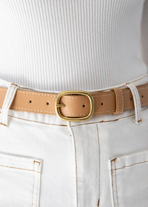 Kodey Leather Look Belt - Beige