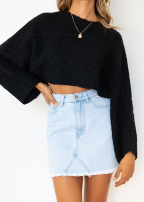 Lilliana Crop Sweater - Black