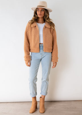 Carey Teddy Jacket - Camel