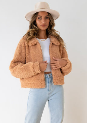 Carey Teddy Jacket - Camel