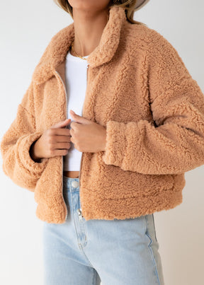 Carey Teddy Jacket - Camel