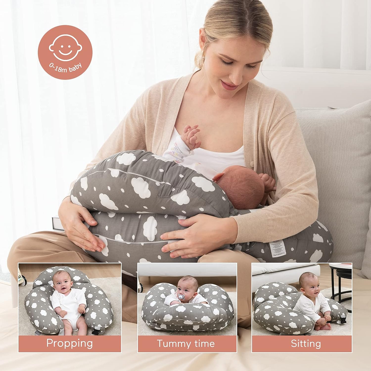 Nursing Pillow for Breastfeeding Original Plus Size Pillows for Mom and Baby