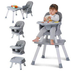 8 in 1 Convertible High Chairs for Babies and Toddlers, Kids Learning Table,Building Block Table,Kids Stool Table Chair Set with Removable Tray