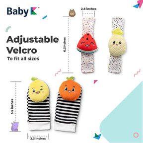 BABY Foot Finder Socks & Wrist Rattles - Newborn Toys for Baby