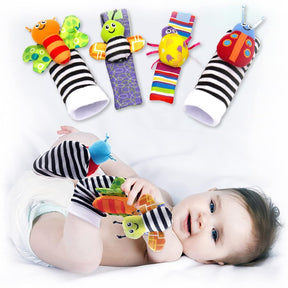 BABY Foot Finder Socks & Wrist Rattles - Newborn Toys for Baby