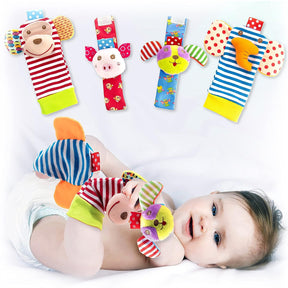 BABY Foot Finder Socks & Wrist Rattles - Newborn Toys for Baby