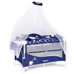 4 in 1 Pack and Play Portable Baby Playard Bedside Sleeper Foldable Bassinet Bed with Luxury Mosquito Net