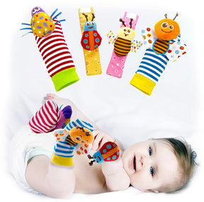 BABY Foot Finder Socks & Wrist Rattles - Newborn Toys for Baby