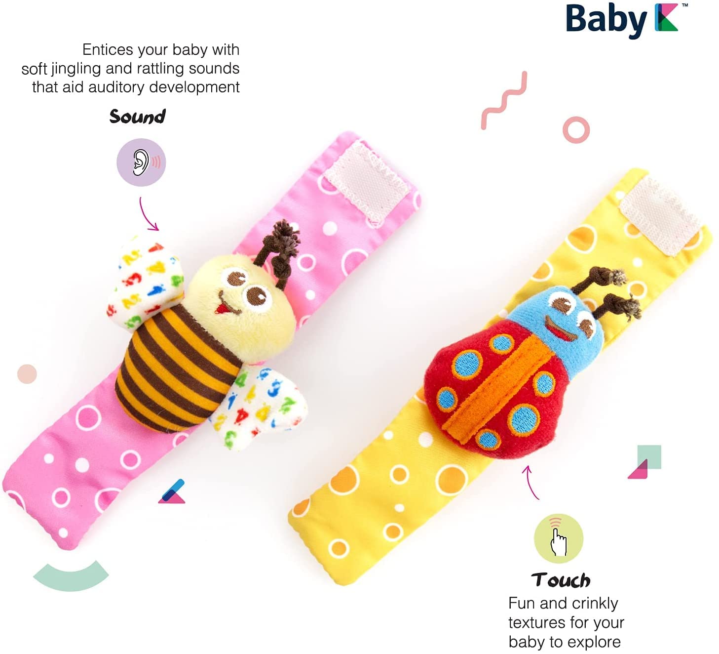 BABY Foot Finder Socks & Wrist Rattles - Newborn Toys for Baby